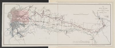 New River'ın Ware Kasabası yakınlarındaki Kaynağından Londra'ya Haritası by Unbekannter Künstler