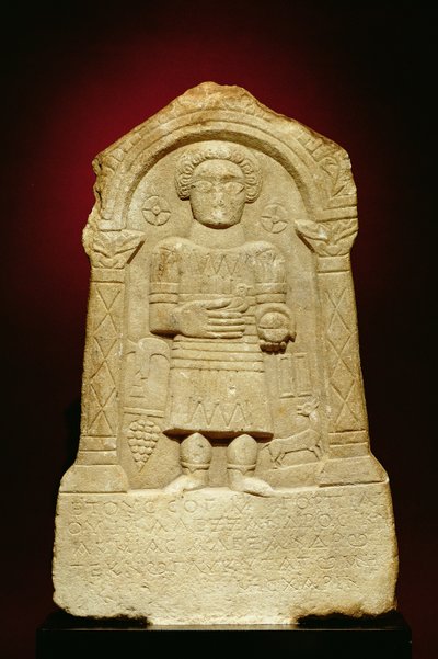 Yunan yazıtlı mermer mezar steli, Roma, MÖ 3. yüzyıl by Unbekannt