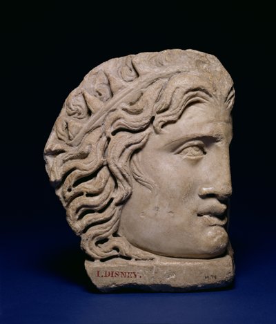 Helios Maskesi, Bir Lahit kapağından Köşe Maskesi, Roma, 4. yüzyıl (mermer) by Unbekannt
