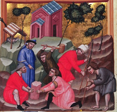 Duvar ustaları ve taş ustaları, c. 1300 (minyatür) by Unbekannter Künstler