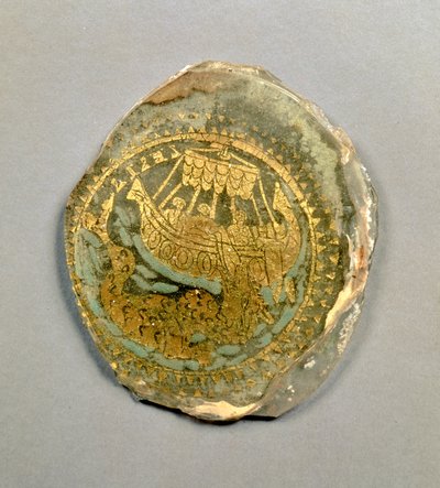 Jonah ve balinayı betimleyen madalyon, Roma, 4. yüzyıl (taş ve altın) by Unbekannt