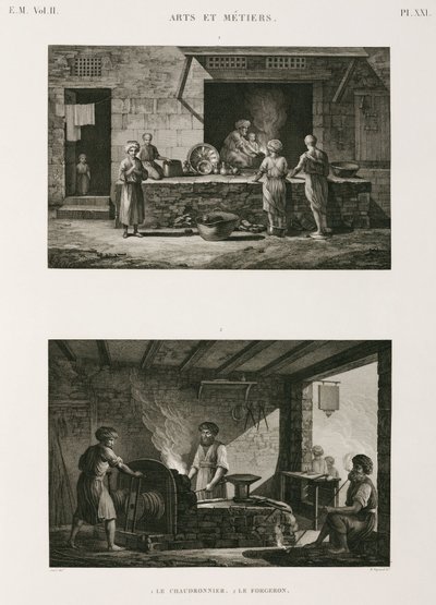 Metaller, Bakır Bakırcı ve demirci, Mısır, c 1798 by Unbekannt