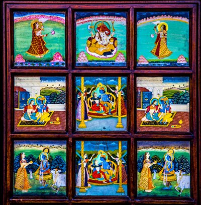 Rajasthan, Rajasthan, Hindistan, Asya'da minyatür resim, sanat ve zanaat (fotoğraf) by Unbekannter Künstler