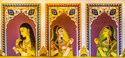 Rajasthan, Rajasthan, Hindistan, Asya'da minyatür resim, sanat ve zanaat (fotoğraf) by Unbekannter Künstler