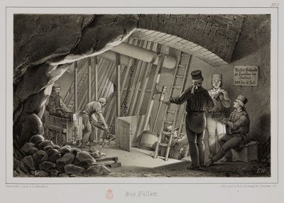Madencilik, Metal Cevherleri Bir madende dolum istasyonu, c 1851 by Unbekannt