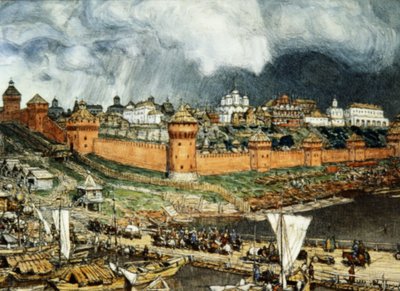 Apolinary Vasnetsov (1921) tarafından 16. Yüzyılda İvan Lli'nin (Büyük İvan) Hükümdarlığı Sırasında Moskova Kremlini. by Unbekannter Künstler