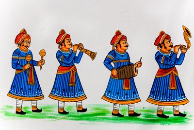 Eski şehirdeki duvar resmi, Udaipur, Udaipur, Rajasthan, Hindistan, Asya (fotoğraf) by Unbekannter Künstler