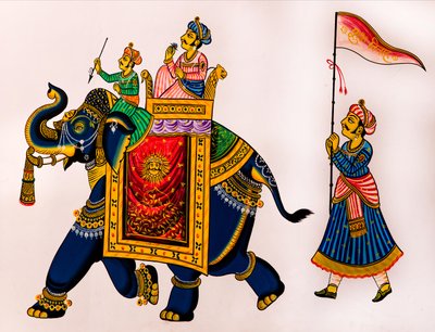 Eski şehirdeki duvar resmi, Udaipur, Udaipur, Rajasthan, Hindistan, Asya (fotoğraf) by Unbekannter Künstler
