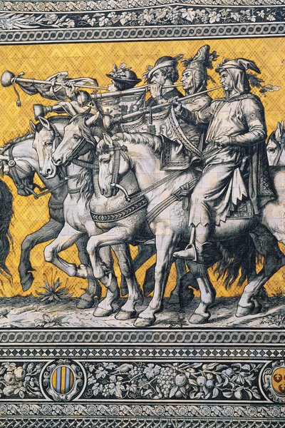 At sırtında müzisyenler, Dresden, Saksonya, Almanya by Benjamin Baud
