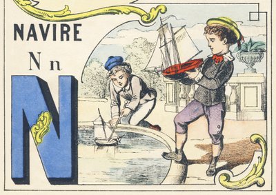 N : navigasyon - Oyunlar Alfabesi, c.1890 (resim) by Unbekannt