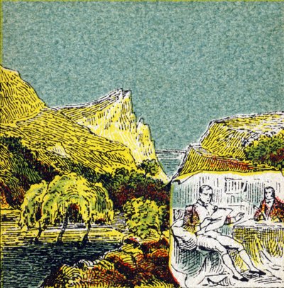 Napolyon I Bonaparte, Sainte Helene adasında Sürgünde. "Histoire de France"da gravür. Louit adına yayınlanan reklam resimleri serisi, 24 rue d