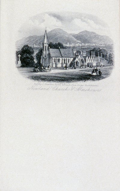 Newland Kilisesi ve Almshouses, Worcestershire (gravür) by Unbekannt
