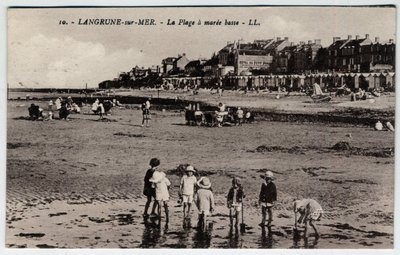 Normandiya, Calvados (14), Langrune sur Mer (Langrune-sur-Mer): maree low