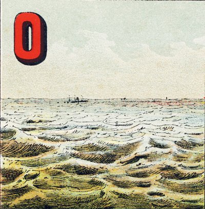 Ö: Okyanus. Dünyayı çevreleyen ölçülemez su genişliği. Okyanus suyu tuzludur; adam onu ​​içemez - Coğrafi Alfabeden alınmış gravür. Guerin-Muller ve Cie, yayıncılar, Paris by Unbekannt