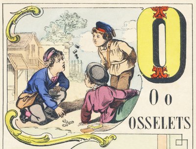 O : osselets - Oyunlar Alfabesi, c.1890 (illüstrasyon) by Unbekannt