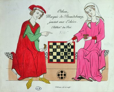 Otto IV, Brandenburg Markisi, bir bayanla satranç oynuyor, Manesse Codex