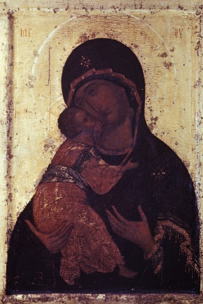 Our Lady of Vladimir'in İkonu, Andrei Rublyov by Unbekannter Künstler