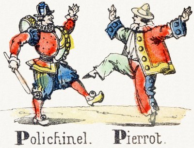 P - Polichinelle Pierrot - Çocuk Eğlence Alfabesi c.1890 (litografi) by Unbekannt
