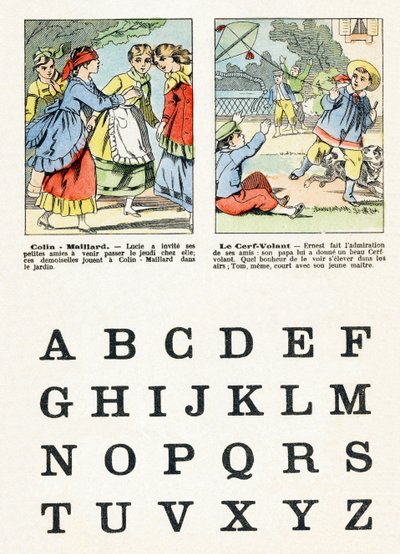 Sayfa 1 - Çocuk oyunları: colin maillard, uçurtma - Alfabe - Çocuk eğlencesi - Epinal görüntüler, popüler dizi, yaklaşık 1890 by Unbekannt