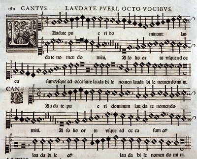 Thomas Luis de Victoria tarafından 8 sesli Laudate Pueri Mezmurunun Müzik Puanı Sayfası by Unbekannter Künstler