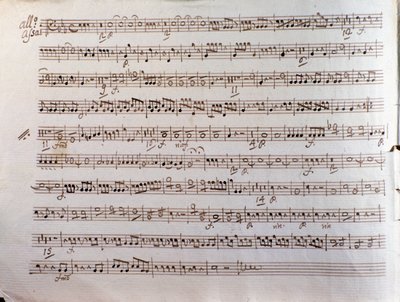 Pleyel'in bir Sinfonia konçertantının nota sayfası by Unbekannter Künstler