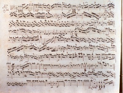 Pleyel'in bir Sinfonia konçertantının nota sayfası by Unbekannter Künstler