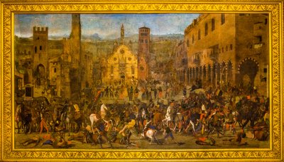 Gonzaga ailesinin muzaffer mücadelelerini yücelten Mantua tablosu by Unbekannter Künstler