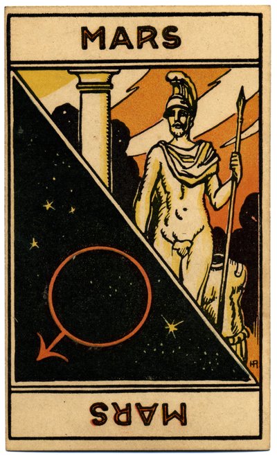 Paranormal. Astroloji. Mars (gezegen). Astrolojik kart: Le Tarot Astrologique (Astrolojik Tarot), Georges Muchery, Fransa by Unbekannter Künstler