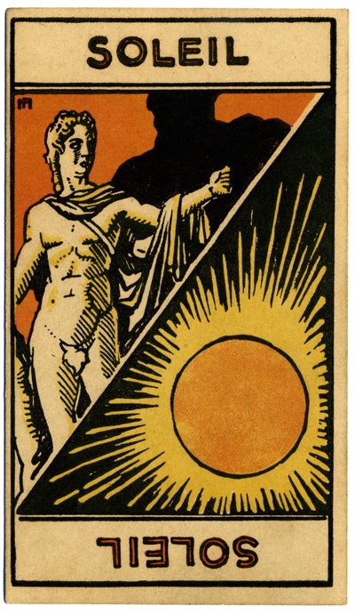 Paranormal. Astroloji. Güneş (yıldız). Astrolojik kart: Le Tarot Astrologique (Astrolojik Tarot), Georges Muchery, Fransa by Unbekannter Künstler