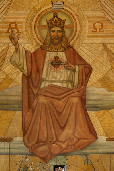 Bölge kilisesi (Heilig-Hartkerk). İç mekan. Modernizm. Koro. Mozaik. İsa. by Unbekannt