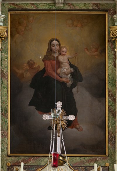 Bölge kilisesi (Sint-Machutuskerk Wannegem). İç mekan. Yüksek sunak. Tablo. İmzalı Van Lanselaere 1844. by Unbekannter Künstler