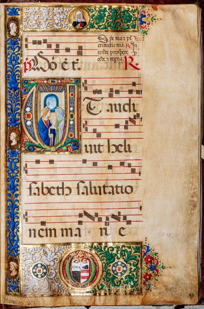 Piccolomini Kütüphanesi: Koro Kitabı, morina. 14.P., ff. 46r ile “St. Elizabeth, Giovanni di Giuliano Boccardi tarafından, Yaşlı Boccardino olarak bilinir. by Unbekannter Künstler