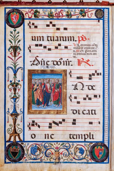 Piccolomini Kütüphanesi: koro kitabı, morina. 26.R, ff. Giovanni di Taldo