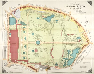 Crystal Palace ve zemin planı, Sydenham by Unbekannt