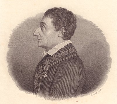 İtalyan matematikçi ve astronom Joseph-Louis Lagrange veya Giuseppe Lodovico Lagrangia (1736-1813) portresi, Locatelli tarafından madalyadan bakır oyma by William M. Timlin