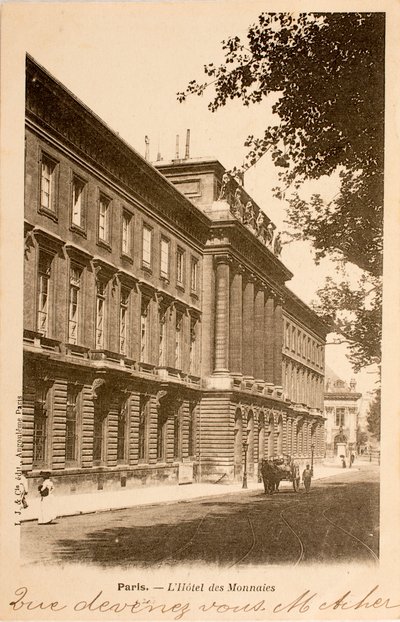 Kartpostal/Hotel des Monnins/Paris/Seine/Ile de France/Fransa by William M. Timlin
