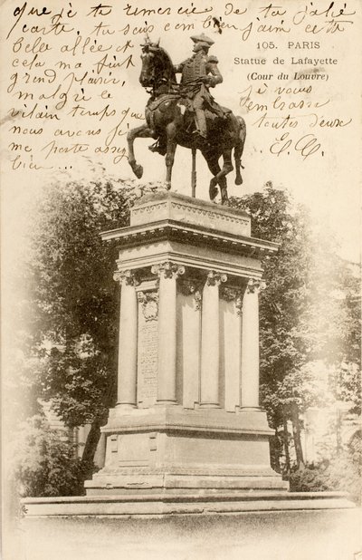 Kartpostal/Lafayette Heykeli/Louvre Mahkemesi/Paris/Seine/Ile de France/Fransa by William M. Timlin