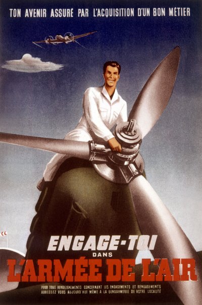Fransız hava kuvvetleri için gençleri orduya katılmaya teşvik eden afiş, c. 1960 by Unbekannt