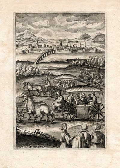 Lutenistler ile geçit töreni, Paris, 1650 dolayları (gravür) by Unbekannter Künstler