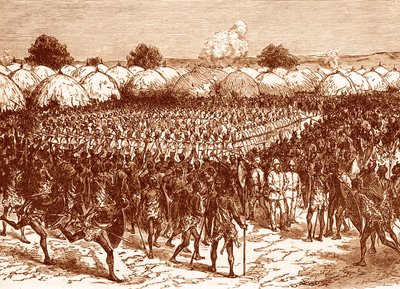 Masindi'de İngiliz kaşif Samuel Baker'a karşı protesto by Unbekannter Künstler