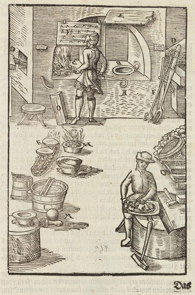 Gümüş Cevherinin Ateşle Arıtılması - Cevherlerin Tanımından Gravür ve Madenciliğin Temel Yöntemleri, Lazarus Ecker by Unbekannt