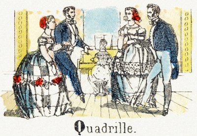 Q - Quadrille - Çocuk Eğlence Alfabesi c.1890 (litografi) by Unbekannt