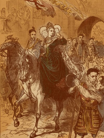 Kraliçe I. Elizabeth Londra'ya giriyor, 23 Aralık 1558 by Unbekannter Künstler