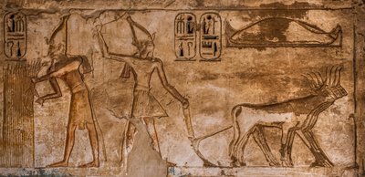 26 numaralı odanın kuzeydoğu duvarında ateşli sahnelerin olduğu kabartma, Medinet Habu, III. Ramses'in morg tapınağı, Luksor, Teb-Batı, Mısır, Afrika (fotoğraf) by Unbekannter Künstler
