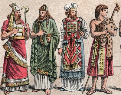 Antik çağda dini kostümler (renkli litho) by Unbekannt