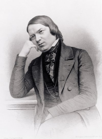 Robert Alexander Schumann (1810-56), Alman besteci, Isaac Wilhelm Tegner (1815-93) ve Johann Adolf Kittendorff (1820-1902), bir dagerreyotipten (lito) sonra oyulmuş by Unbekannt