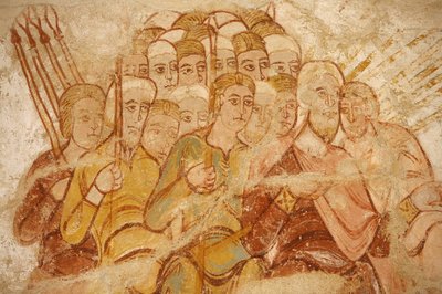 Saint-Savin manastır tablosu: Abraham ve yandaşları savaşıyor, Saint-Savin-sur-Gartempe, Fransa by Unbekannt