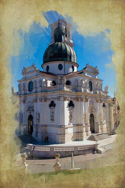 Monte Berico Tapınağı, Vicenza, İtalya (manipüle edilmiş fotoğraf) by Unbekannt