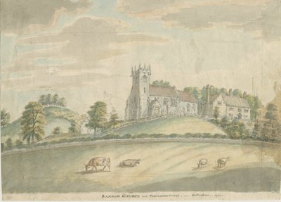 Sandon Kilisesi ve Parsonage: sulu boya, 1797 by Unbekannt