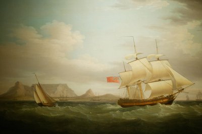 Güney Afrika'da Cape Town önünde gemi. Tablo. Ulusal Kültür Müzesi, Pretoria, Güney Afrika by Unbekannter Künstler